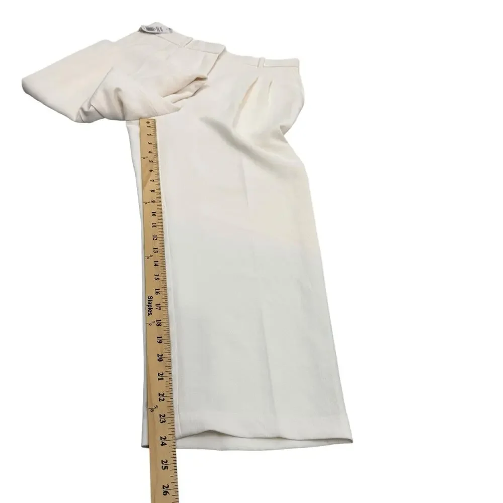 Aritzia Wide Leg Cropped Linen Pants in Light Beige